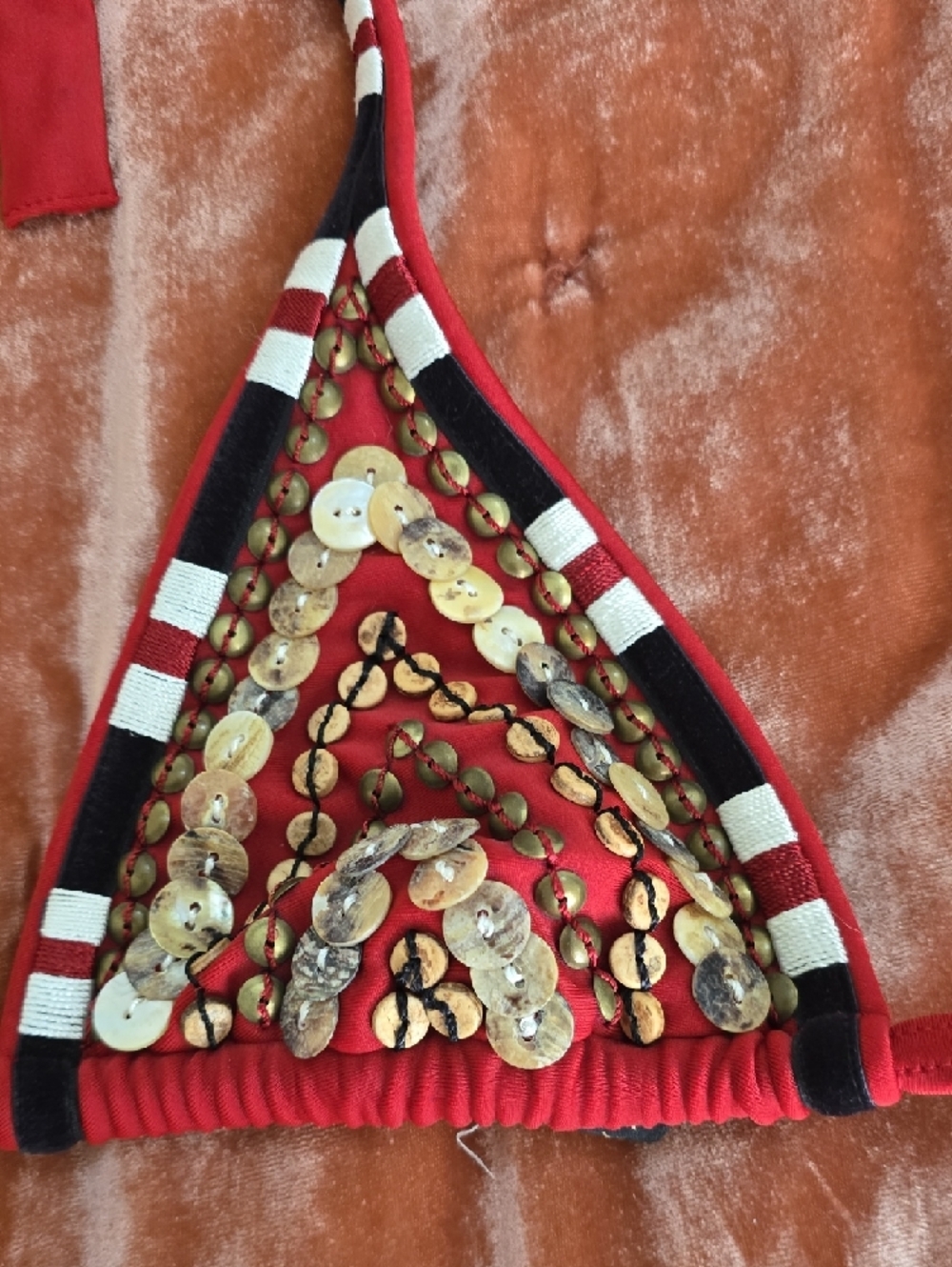 Vix Red Bikini Top with Gold Logo Tag - Picture 3 of 8